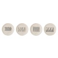 82043418 - Eliana, zestaw talerzy w geometryczny wzór, 4 szt, piaskowy  - Bloomingville