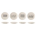 82043418 - Eliana, zestaw talerzy w geometryczny wzór, 4 szt, piaskowy  - Bloomingville